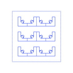 Layouts Open Offices Rows U Shape Single Craft Design Svg File, Free Vectors File